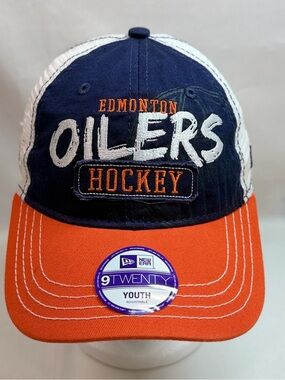 New Era Edmonton Oilers Youth trucker Hat Cap New